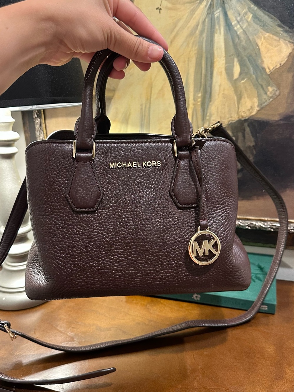 MICHAEL KORS Camille Small Leather Satchel BAROLO